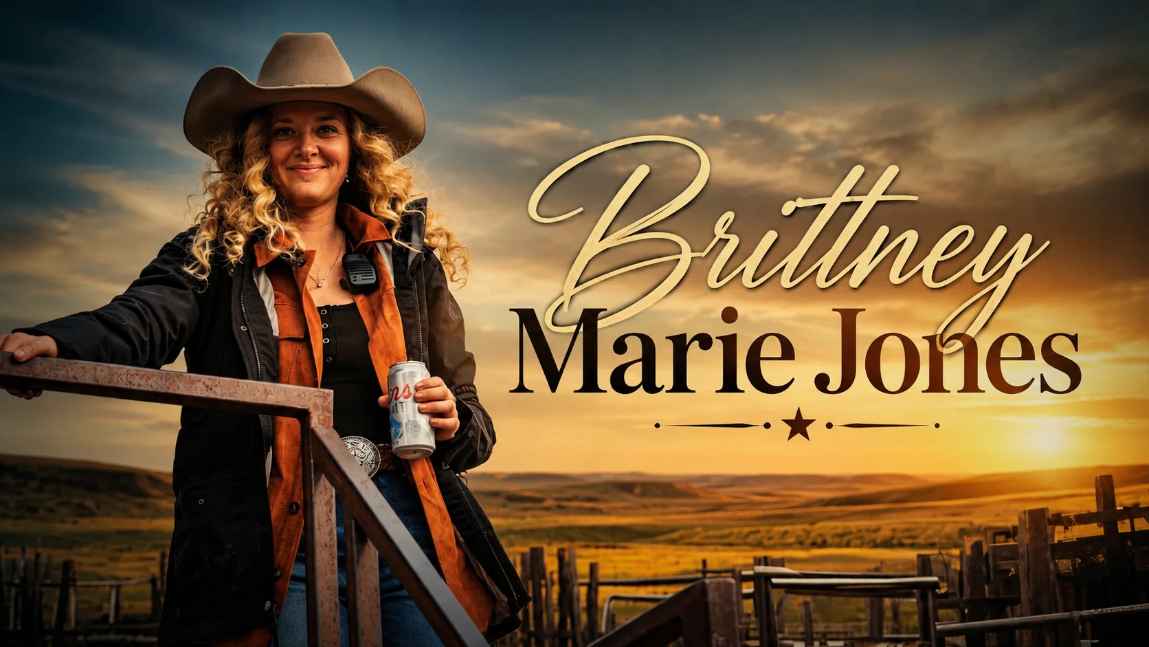 Brittney Marie Jones 4K Desktop Wallpaper – Country Sunset Portrait — a 4K desktop wallpaper — in the famous-people category.